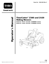 Toro TimeCutter Z420 Riding Mower User manual