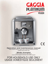 Gaggia Platinum Vision User manual