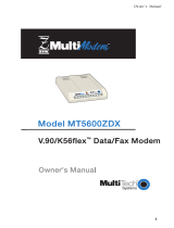 Multi-Tech Systems MT5600ZDX User manual