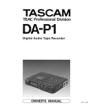 Tascam DA-P1 User manual