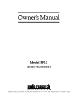Audio Research SP16 Owner's manual