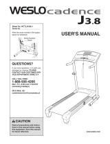 Weslo Cadence J3.8 Treadmill User manual