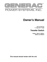 Generac Power Systems 09228-0 User manual
