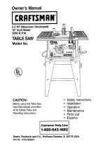 Craftsman Table Saw Owner's manual