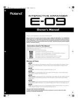 Roland E-09 Owner's manual