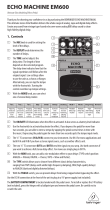 Behringer Echo Machine EM600 Quick Manual