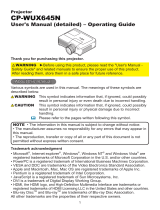 Hitachi CP-WUX645N Operating instructions