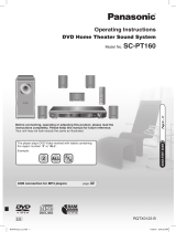 Panasonic SC-PT160 DVD Home Theater Sound System Owner's manual