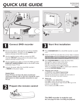 Philips DVDR3320V/05 Quick start guide