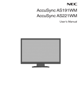 NEC AccuSync®AS221WM User manual
