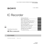 Sony ICD-PX820 Operating instructions