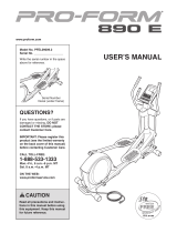 ProForm 890e W/hand Pulse User manual
