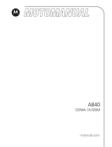 Motorola A840 - Cell Phone - CDMA2000 1X User manual
