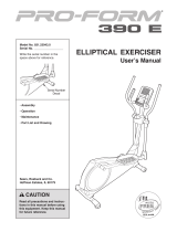 Pro-Form 390 E User manual