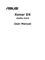 Asus Xonar DX Audio Card User manual