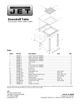 JET Downdraft Table For Proshop II Owner's manual