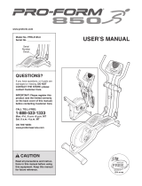 Pro-Form 850 Elliptical User manual