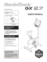 NordicTrack GX 2.7 User manual