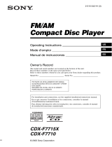 Sony CDX-F7715X User manual
