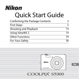 Nikon COOLPIX S5300 Quick start guide