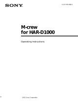Sony HAR-D1000 Operating instructions