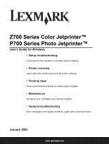 Lexmark Color Jetprinter Z700 Series User manual