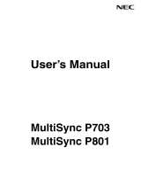 NEC P703 Owner's manual