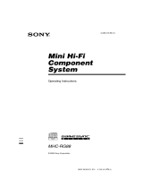 Sony MHC-RG88 Operating instructions