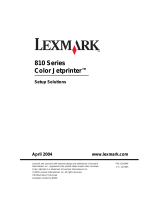 Lexmark Color Jetprinter 810 Series Setup Solutions