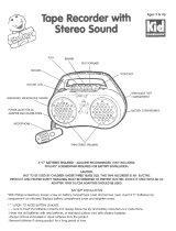Hasbro Barney Tape Recorder with Stereo Sound Kid Dimension Operating instructions