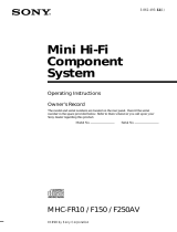 Sony MHC-F150 User manual