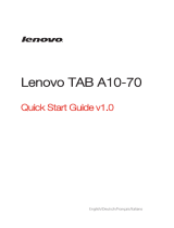 Lenovo A10-70 Quick start guide