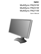 NEC MultiSync® PA241W Owner's manual