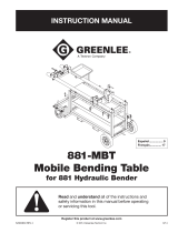 Greenlee 881 Mobile Bending Table User manual