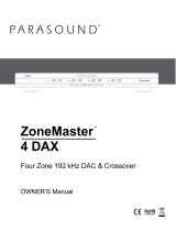 Parasound ZoneMaster 4 DAX Owner's manual
