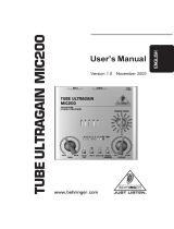 Behringer TUBE ULTRAGAIN MIC200 User manual