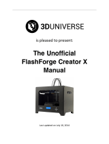 3DUniverse FlashForge Creator X User manual