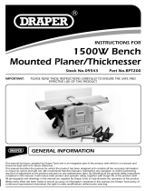 Draper Bench Mounted Planer Thicknesser Operating instructions