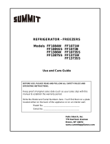 Summit FF1073SS Owner's manual