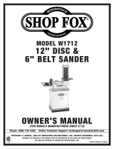 Shop fox 1-1/2 HP 6 in. Belt 12 in. Disc Combination Sander W1712 Owner's manual