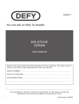 Defy 600 Series Electric Stove – DSS517 Owner's manual