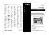 Roland V-Drums TD-20 Owner's manual