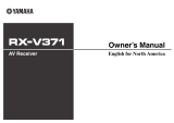 Yamaha RX-V371 Series Owner's manual