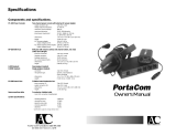 Anchor Communications PortaCom Owner's manual