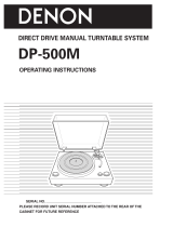 Denon DP-500M User manual