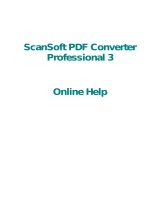 ScanSoft PDF CONVERTER PROFESSIONAL 3 Online Help Manual