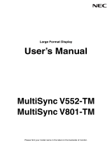 NEC MultiSync V801-TM Owner's manual