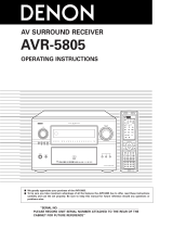 Denon AVR-5805 User guide