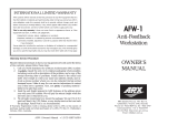 ARX AFW-1 Owner's manual