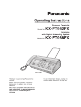 Panasonic KX-FT988FX Operating instructions